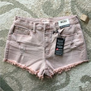 Mudd pink high rise shortie, FLX stretch, size 9